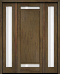 WDMA 52x96 Door (4ft4in by 8ft) Exterior Swing Mahogany 112 Windermere Shaker Single Entry Door Sidelights 3