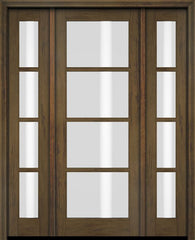 WDMA 52x96 Door (4ft4in by 8ft) Exterior Swing Mahogany 4 Lite TDL Single Entry Door Sidelights 3