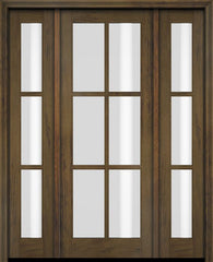 WDMA 52x96 Door (4ft4in by 8ft) Exterior Swing Mahogany 6 Lite TDL Single Entry Door Sidelights 3