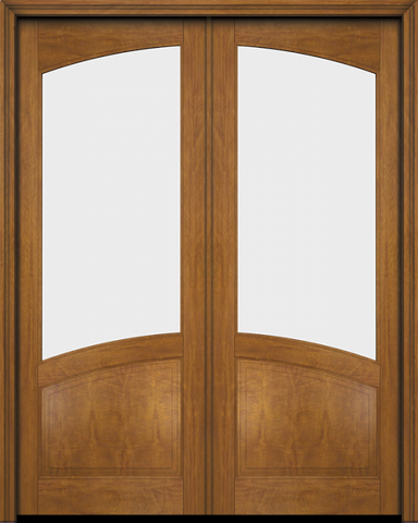 WDMA 52x96 Door (4ft4in by 8ft) Patio Swing Mahogany Double 2/3 Arch Lite Exterior or Interior Door 3