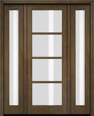 WDMA 52x96 Door (4ft4in by 8ft) Exterior Swing Mahogany 4 Lite Windermere Shaker Single Entry Door Sidelights 3
