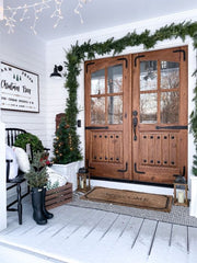 WDMA 52x96 Door (4ft4in by 8ft) Interior Swing Mahogany Double 1/2 Arch 4 Lite Exterior or Door 6