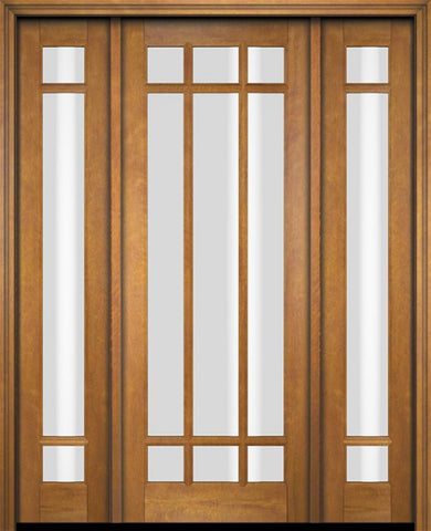 WDMA 52x96 Door (4ft4in by 8ft) Exterior Swing Mahogany 9 Lite Marginal Single Entry Door Sidelights 1