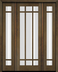 WDMA 52x96 Door (4ft4in by 8ft) Exterior Swing Mahogany 9 Lite Marginal Single Entry Door Sidelights 3