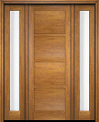 WDMA 52x96 Door (4ft4in by 8ft) Exterior Swing Mahogany 4 Panel Windermere Shaker Single Entry Door Sidelights 1