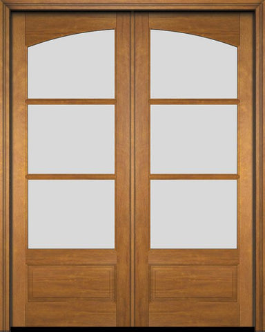 WDMA 52x96 Door (4ft4in by 8ft) Exterior Barn Mahogany Double 3/4 Arch 3 Lite or Interior Door 1