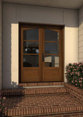 WDMA 52x96 Door (4ft4in by 8ft) Exterior Barn Mahogany Double 3/4 Arch 3 Lite or Interior Door 2