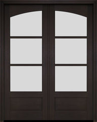 WDMA 52x96 Door (4ft4in by 8ft) Exterior Barn Mahogany Double 3/4 Arch 3 Lite or Interior Door 3