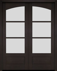 WDMA 52x96 Door (4ft4in by 8ft) Exterior Barn Mahogany Double 3/4 Arch 3 Lite or Interior Door 3