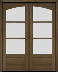 WDMA 52x96 Door (4ft4in by 8ft) Exterior Barn Mahogany Double 3/4 Arch 3 Lite or Interior Door 4