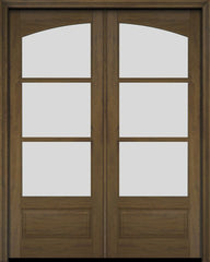 WDMA 52x96 Door (4ft4in by 8ft) Exterior Barn Mahogany Double 3/4 Arch 3 Lite or Interior Door 4