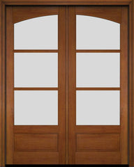 WDMA 52x96 Door (4ft4in by 8ft) Exterior Barn Mahogany Double 3/4 Arch 3 Lite or Interior Door 5