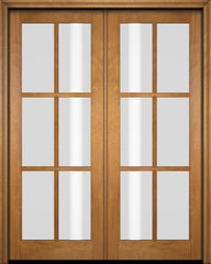 WDMA 52x96 Door (4ft4in by 8ft) French Swing Mahogany 6 Lite TDL Exterior or Interior Double Door 2