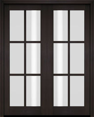 WDMA 52x96 Door (4ft4in by 8ft) French Swing Mahogany 6 Lite TDL Exterior or Interior Double Door 3