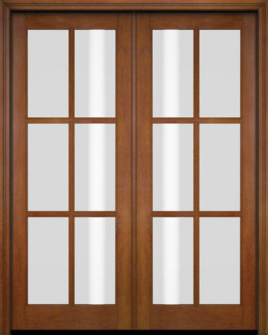 WDMA 52x96 Door (4ft4in by 8ft) French Swing Mahogany 6 Lite TDL Exterior or Interior Double Door 5
