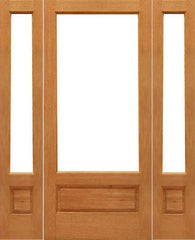 WDMA 52x96 Door (4ft4in by 8ft) French Mahogany 1-lite-P/B Patio Brazilian Wood 1 Panel IG Glass Sidelights Door 1