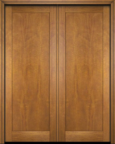 WDMA 52x96 Door (4ft4in by 8ft) Exterior Barn Mahogany Modern Full Flat Panel Shaker or Interior Double Door 1