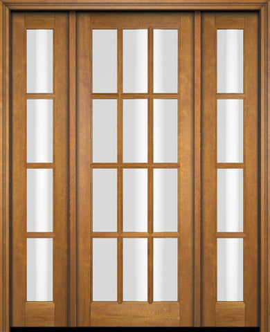 WDMA 52x96 Door (4ft4in by 8ft) Exterior Swing Mahogany 12 Lite TDL Single Entry Door Sidelights 1