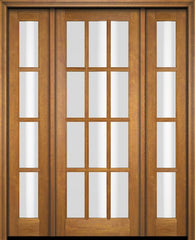 WDMA 52x96 Door (4ft4in by 8ft) Exterior Swing Mahogany 12 Lite TDL Single Entry Door Sidelights 1