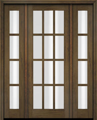 WDMA 52x96 Door (4ft4in by 8ft) Exterior Swing Mahogany 12 Lite TDL Single Entry Door Sidelights 3