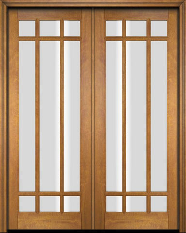 WDMA 52x96 Door (4ft4in by 8ft) Exterior Barn Mahogany 9 Lite Marginal or Interior Double Door 1