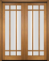 WDMA 52x96 Door (4ft4in by 8ft) Exterior Barn Mahogany 9 Lite Marginal or Interior Double Door 1
