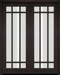 WDMA 52x96 Door (4ft4in by 8ft) Exterior Barn Mahogany 9 Lite Marginal or Interior Double Door 2