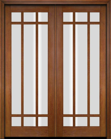 WDMA 52x96 Door (4ft4in by 8ft) Exterior Barn Mahogany 9 Lite Marginal or Interior Double Door 4