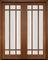 WDMA 52x96 Door (4ft4in by 8ft) Exterior Barn Mahogany 9 Lite Marginal or Interior Double Door 4