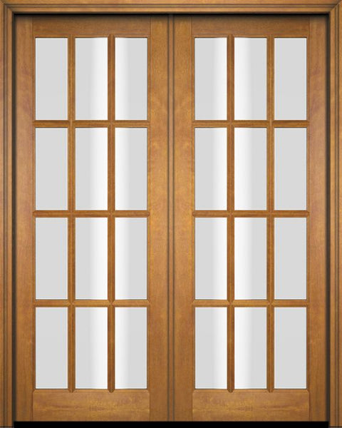 WDMA 52x96 Door (4ft4in by 8ft) Patio Swing Mahogany 12 Lite TDL Exterior or Interior Double Door 1