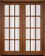 WDMA 52x96 Door (4ft4in by 8ft) Patio Swing Mahogany 12 Lite TDL Exterior or Interior Double Door 5