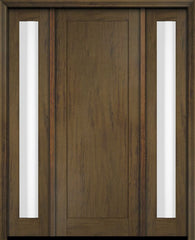 WDMA 52x96 Door (4ft4in by 8ft) Exterior Swing Mahogany Modern Full Flat Panel Shaker Single Entry Door Sidelights 3