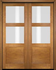 WDMA 52x96 Door (4ft4in by 8ft) Patio Swing Mahogany 2 Lite Over Raised Panel Exterior or Interior Double Door 1