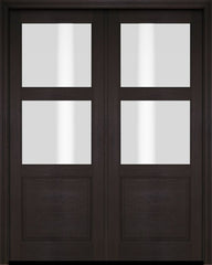 WDMA 52x96 Door (4ft4in by 8ft) Patio Swing Mahogany 2 Lite Over Raised Panel Exterior or Interior Double Door 2