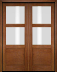 WDMA 52x96 Door (4ft4in by 8ft) Patio Swing Mahogany 2 Lite Over Raised Panel Exterior or Interior Double Door 4