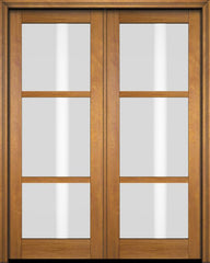 WDMA 52x96 Door (4ft4in by 8ft) Interior Swing Mahogany 3 Lite Windermere Shaker Exterior or Double Door 1