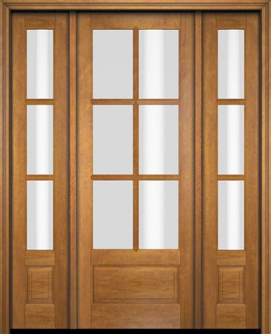 WDMA 52x96 Door (4ft4in by 8ft) Exterior Swing Mahogany 3/4 6 Lite TDL Single Entry Door Sidelights 1