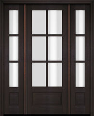 WDMA 52x96 Door (4ft4in by 8ft) Exterior Swing Mahogany 3/4 6 Lite TDL Single Entry Door Sidelights 2