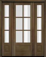 WDMA 52x96 Door (4ft4in by 8ft) Exterior Swing Mahogany 3/4 6 Lite TDL Single Entry Door Sidelights 3
