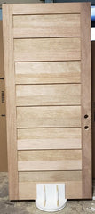 WDMA 52x96 Door (4ft4in by 8ft) Exterior Swing Mahogany Modern Slim Panel Shaker Single Entry Door Sidelights 9