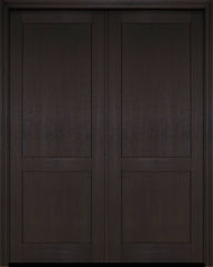 WDMA 52x96 Door (4ft4in by 8ft) Exterior Barn Mahogany Modern 2 Flat Panel Shaker or Interior Double Door 3