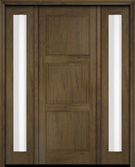 WDMA 52x96 Door (4ft4in by 8ft) Exterior Swing Mahogany 3 Raised Panel Solid Single Entry Door Sidelights 3