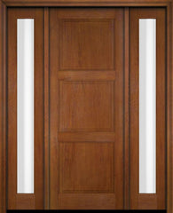 WDMA 52x96 Door (4ft4in by 8ft) Exterior Swing Mahogany 3 Raised Panel Solid Single Entry Door Sidelights 5