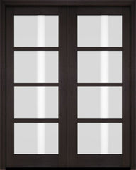 WDMA 52x96 Door (4ft4in by 8ft) Exterior Barn Mahogany 4 Lite Windermere Shaker or Interior Double Door 3