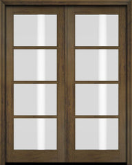 WDMA 52x96 Door (4ft4in by 8ft) Exterior Barn Mahogany 4 Lite Windermere Shaker or Interior Double Door 4