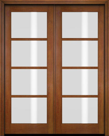 WDMA 52x96 Door (4ft4in by 8ft) Exterior Barn Mahogany 4 Lite Windermere Shaker or Interior Double Door 5