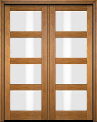 WDMA 52x96 Door (4ft4in by 8ft) Exterior Barn Mahogany Modern 4 Lite Shaker or Interior Double Door 2