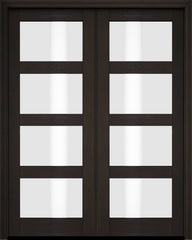 WDMA 52x96 Door (4ft4in by 8ft) Exterior Barn Mahogany Modern 4 Lite Shaker or Interior Double Door 3