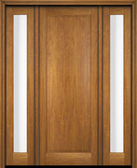 WDMA 52x96 Door (4ft4in by 8ft) Exterior Swing Mahogany Full Raised Panel Solid Single Entry Door Sidelights 1