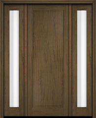 WDMA 52x96 Door (4ft4in by 8ft) Exterior Swing Mahogany Full Raised Panel Solid Single Entry Door Sidelights 3